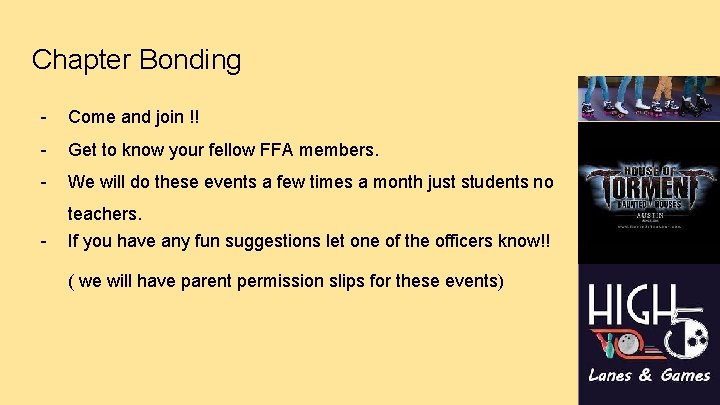 Chapter Bonding - Come and join !! - Get to know your fellow FFA