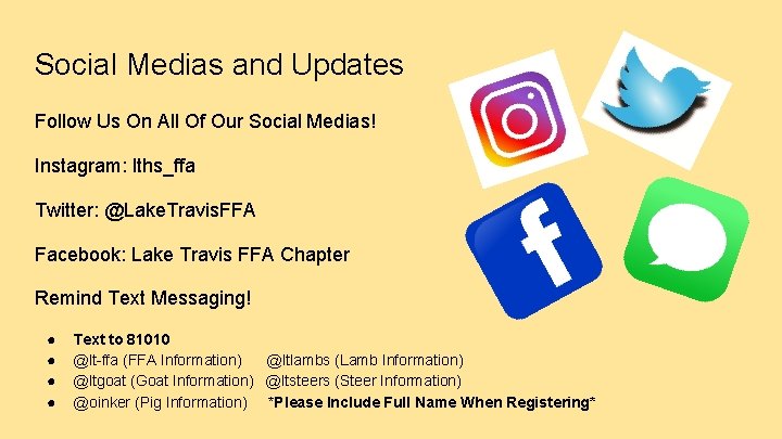 Social Medias and Updates Follow Us On All Of Our Social Medias! Instagram: lths_ffa