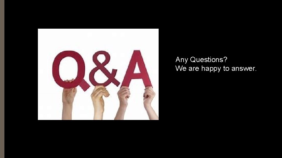 Any Questions? We are happy to answer. 