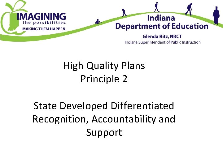 High Quality Plans Principle 2 State Developed Differentiated Recognition, Accountability and Support 