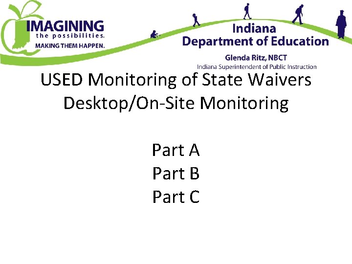 USED Monitoring of State Waivers Desktop/On-Site Monitoring Part A Part B Part C 