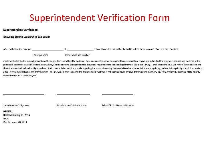 Superintendent Verification Form 