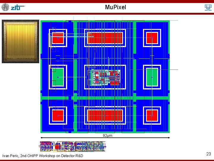 Mu. Pixel 92µm Ivan Peric, 2 nd CHIPP Workshop on Detector R&D 23 