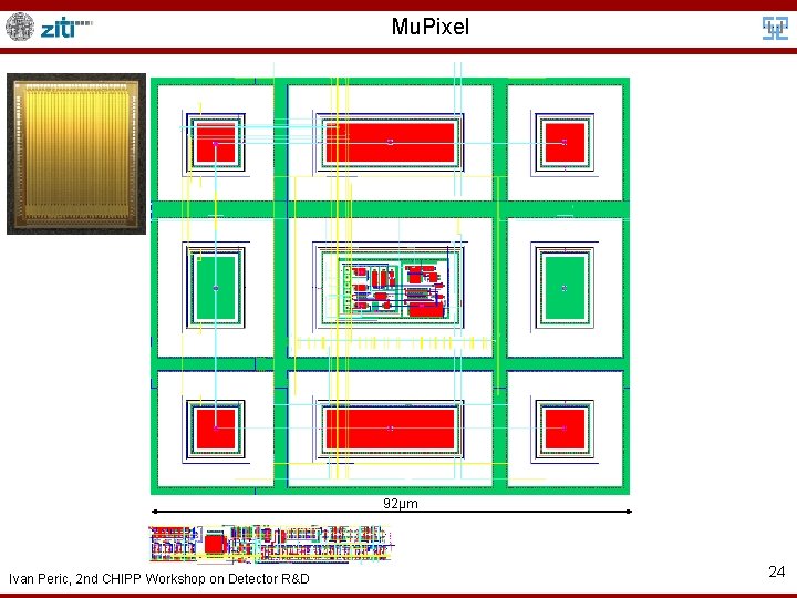 Mu. Pixel 92µm Ivan Peric, 2 nd CHIPP Workshop on Detector R&D 24 