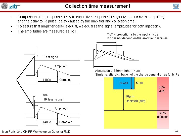 Collection time measurement • • • Comparison of the response delay to capacitive test