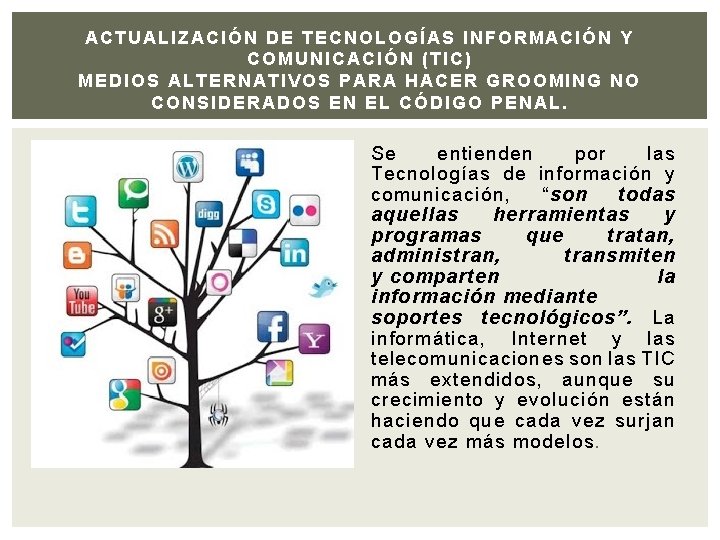 ACTUALIZACIÓN DE TECNOLOGÍAS INFORMACIÓN Y COMUNICACIÓN (TIC) MEDIOS ALTERNATIVOS PARA HACER GROOMING NO CONSIDERADOS