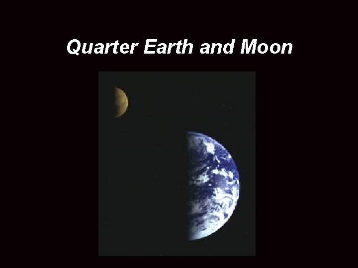 Quarter Earth and Moon 