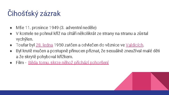 Čihošťský zázrak ● Mše 11. prosince 1949 (3. adventní neděle) ● V kostele se