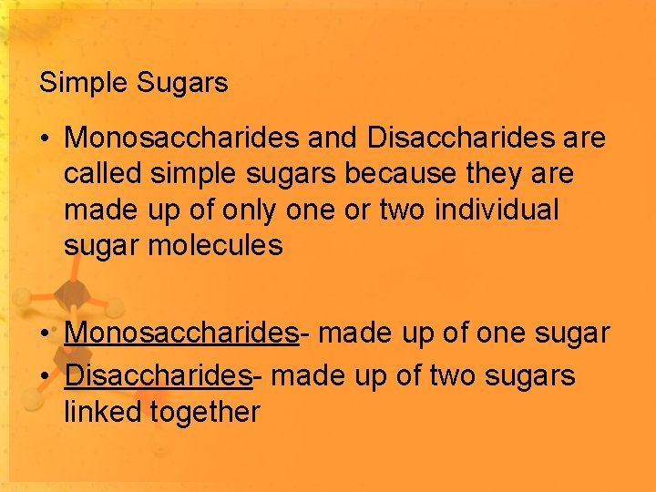 Organic Compounds Carbohydrates Chapter 6 Function Provides a