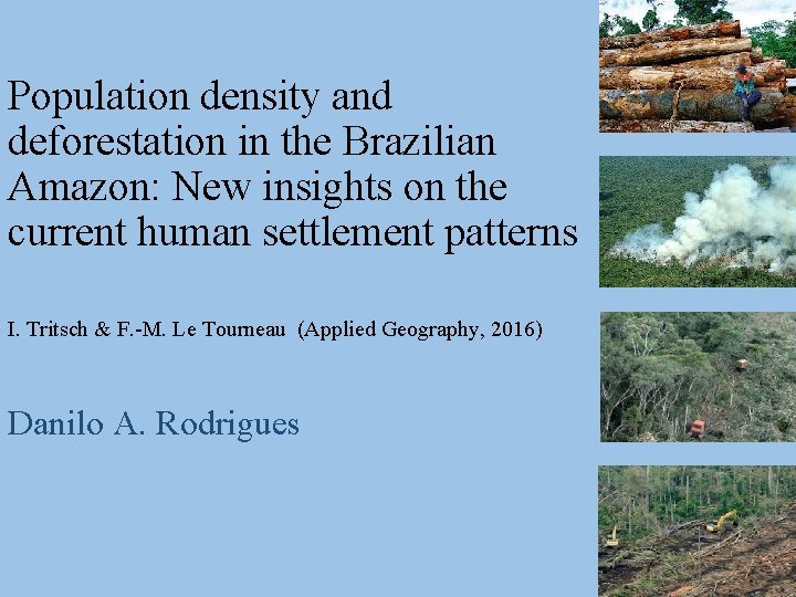 Population density and deforestation in the Brazilian Amazon: New insights on the current human