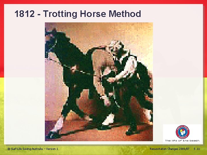 1812 - Trotting Horse Method © Surf Life Saving Australia – Version 1 Resuscitation