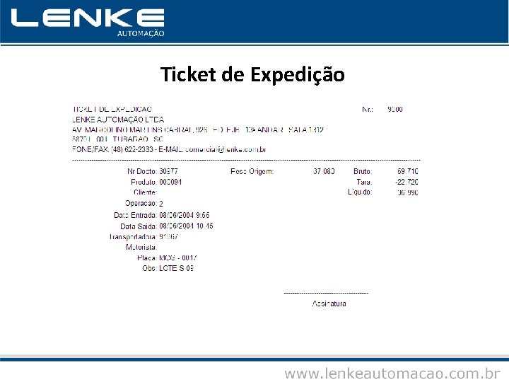 Ticket de Expedição 