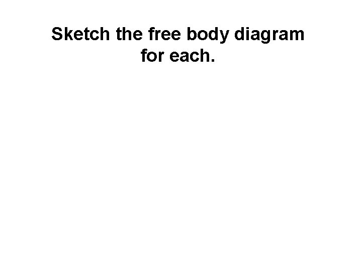 Sketch the free body diagram for each. 