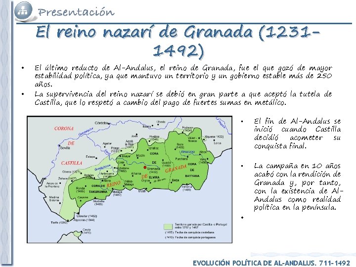  • • El reino nazarí de Granada (12311492) El último reducto de Al-Andalus,