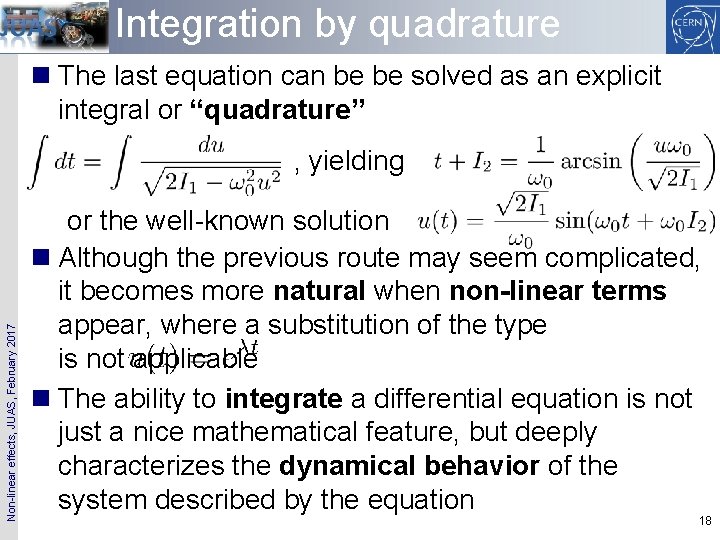 Integration by quadrature n The last equation can be be solved as an explicit