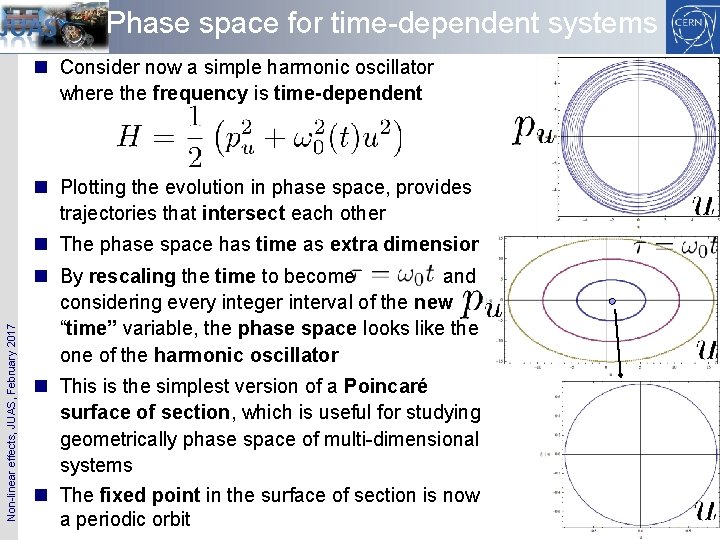 Phase space for time-dependent systems n Consider now a simple harmonic oscillator where the