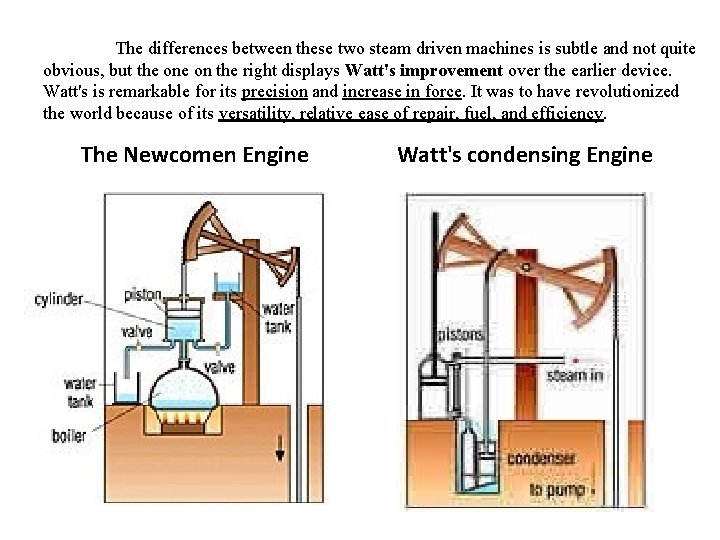 The differences between these two steam driven machines is subtle and not quite obvious,