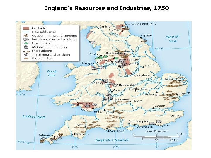 England’s Resources and Industries, 1750 