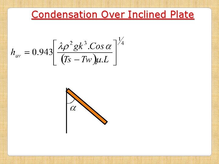 Condensation Over Inclined Plate 