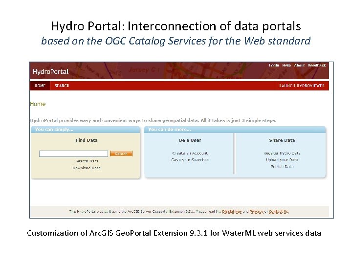 Hydro Portal: Interconnection of data portals based on the OGC Catalog Services for the