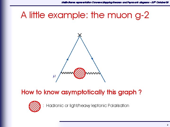 Mellin-Barnes representation Converse Mapping theorem and Feynman's diagrams – 25 th October 06 A