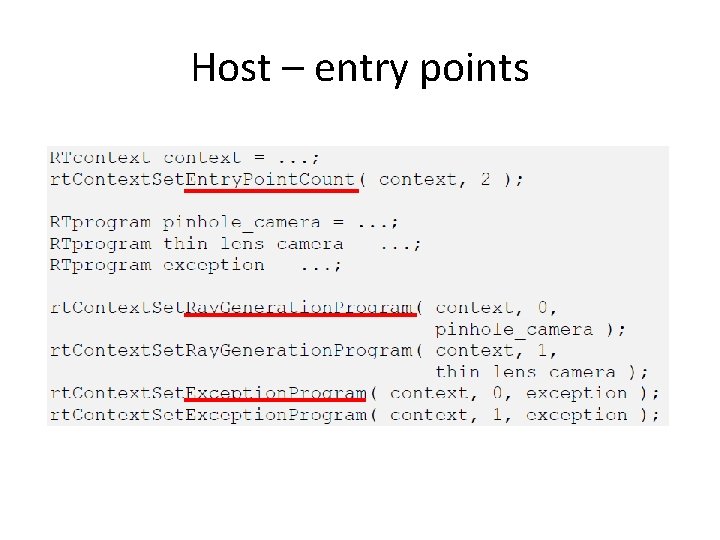 Host – entry points 