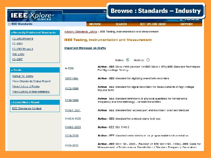 Browse : Standards – Industry 