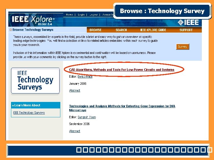 Browse : Technology Survey ����������� 