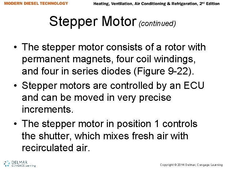 Stepper Motor (continued) • The stepper motor consists of a rotor with permanent magnets, Stepper Motor (continued) • The stepper motor consists of a rotor with permanent magnets,