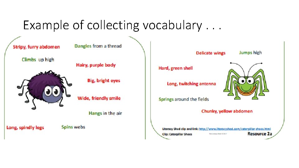 Example of collecting vocabulary. . . Example of collecting vocabulary. . .