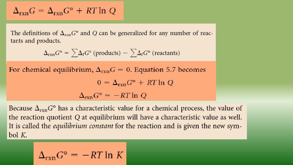 Chemical Equilibrium For a chemical reaction occurring in