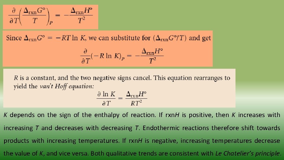 K depends on the sign of the enthalpy of reaction. If rxn. H is