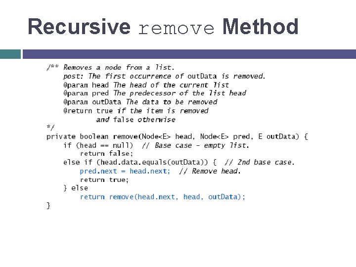 Recursive remove Method 