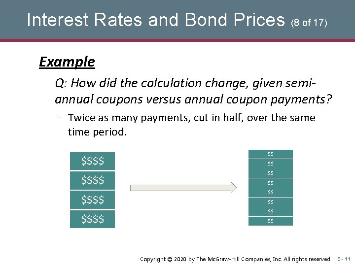 Interest Rates and Bond Prices (8 of 17) Example Q: How did the calculation
