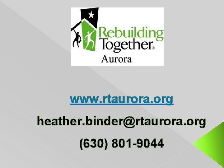 www. rtaurora. org heather. binder@rtaurora. org (630) 801 -9044 