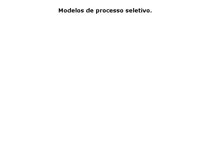 Modelos de processo seletivo. 