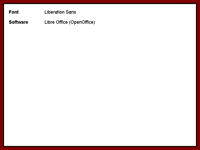 Font Liberation Sans Software Libre Office (Open. Office) 
