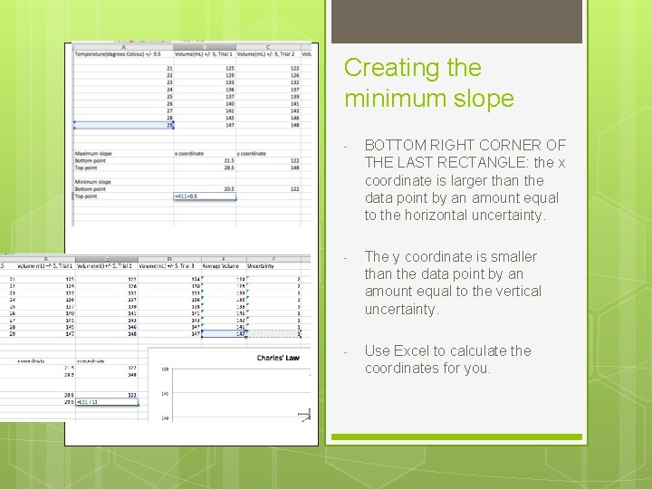 Creating the minimum slope - BOTTOM RIGHT CORNER OF THE LAST RECTANGLE: the x