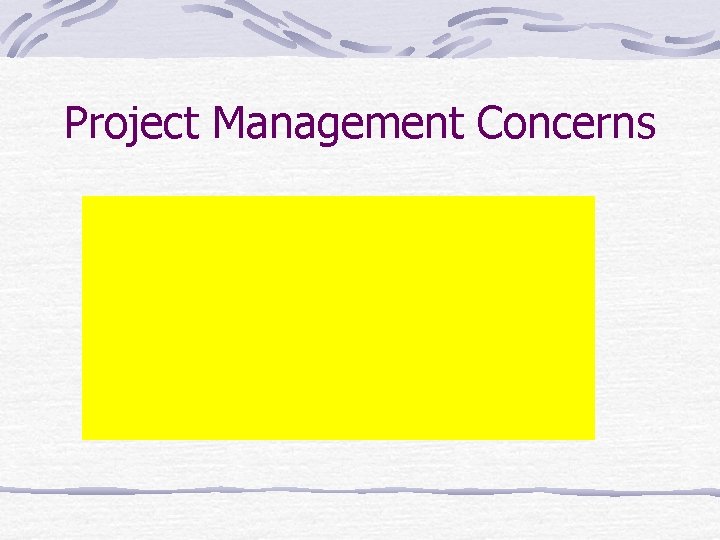 Project Management Concerns 