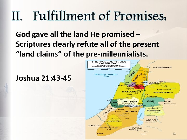 II. Fulfillment of Promises: God gave all the land He promised – Scriptures clearly