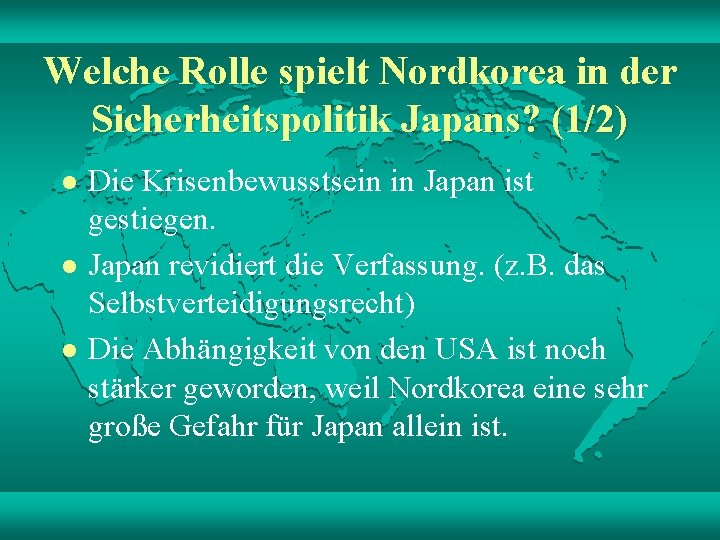 Welche Rolle spielt Nordkorea in der Sicherheitspolitik Japans? (1/2) l l l Die Krisenbewusstsein