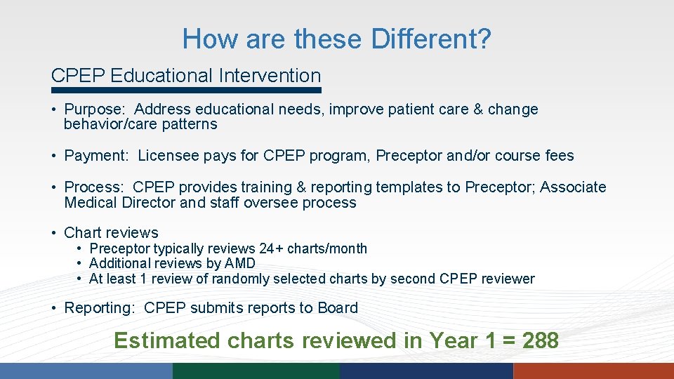 How are these Different? CPEP Educational Intervention • Purpose: Address educational needs, improve patient How are these Different? CPEP Educational Intervention • Purpose: Address educational needs, improve patient