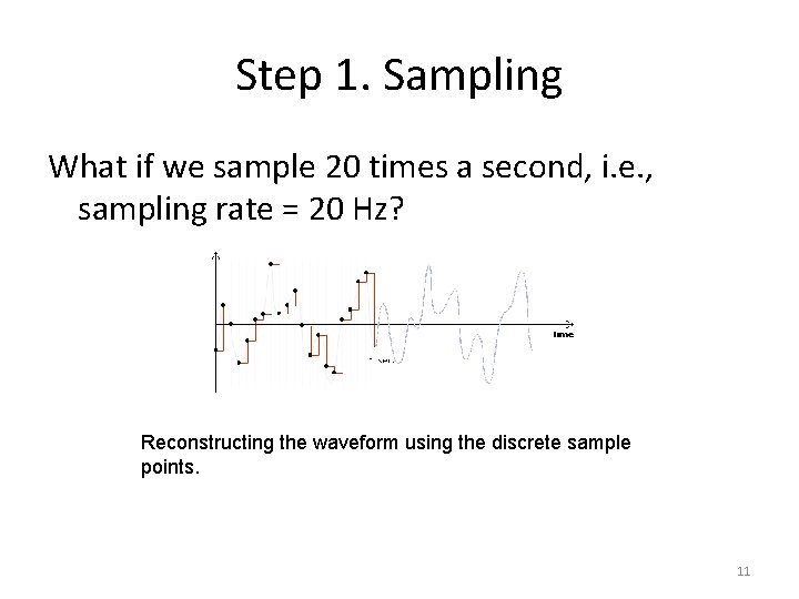 Step 1. Sampling What if we sample 20 times a second, i. e. ,