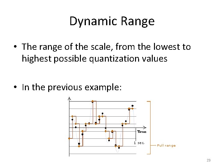 Dynamic Range • The range of the scale, from the lowest to highest possible