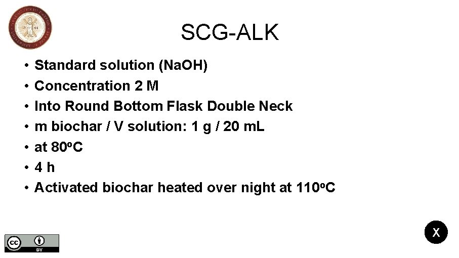 SCG-ALK • • Standard solution (Na. OH) Concentration 2 M Into Round Bottom Flask
