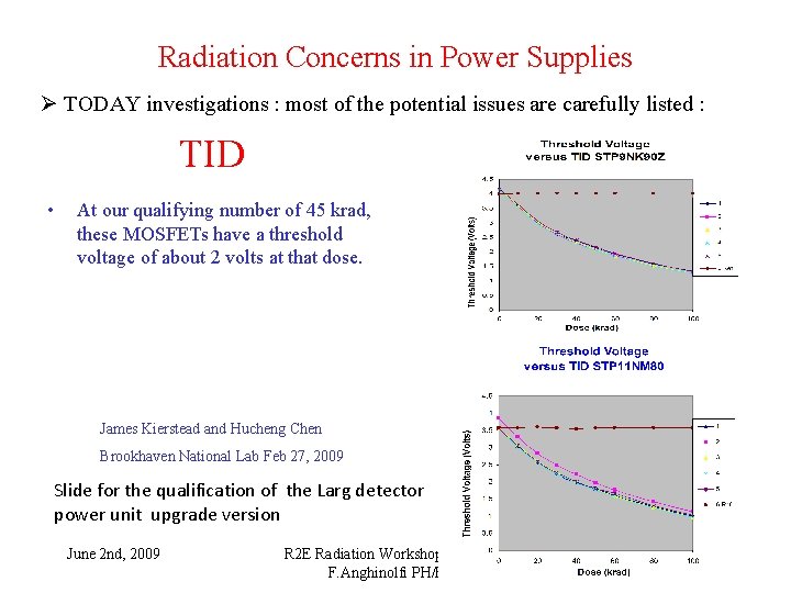 Radiation Concerns in Power Supplies Ø TODAY investigations : most of the potential issues