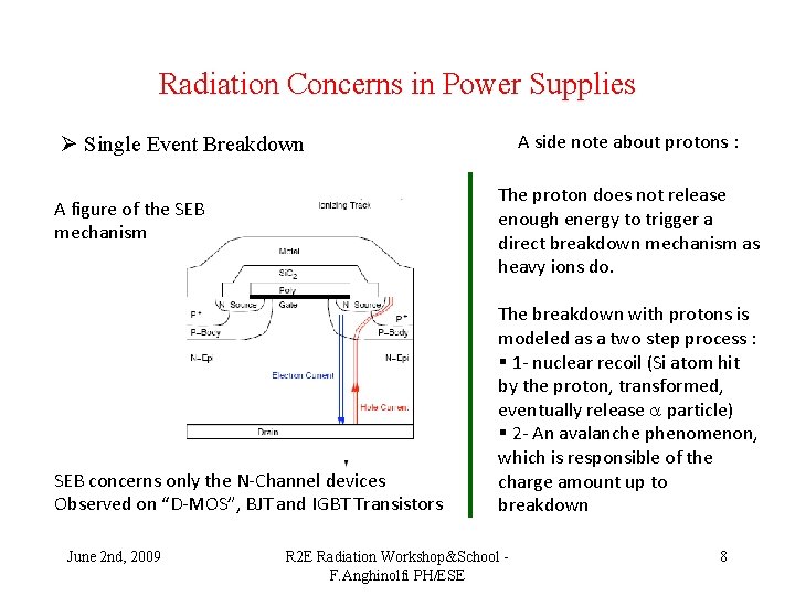 Radiation Concerns in Power Supplies A side note about protons : Ø Single Event