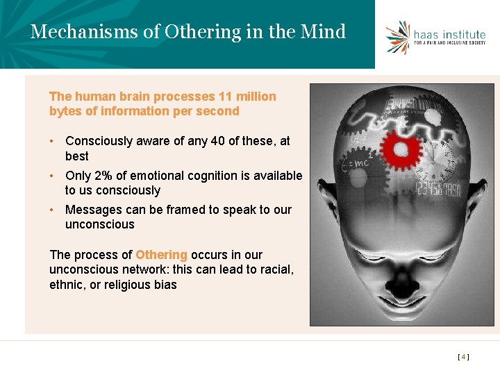 Mechanisms of Othering in the Mind The human brain processes 11 million bytes of