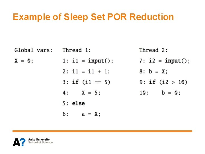 Example of Sleep Set POR Reduction 