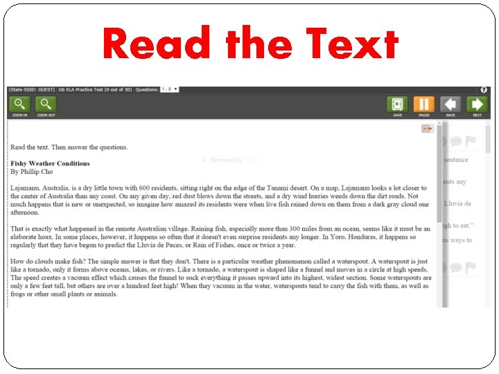 Read the Text Read the Text